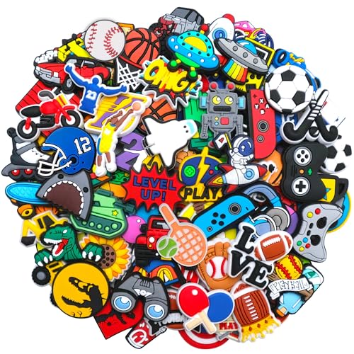 Canberly 30Pcs Pack Shoe Decorations Charms for Boys Teens Kids PVC Clog Accessories Pins Fit for Garden Sandals Wristband Bracelet