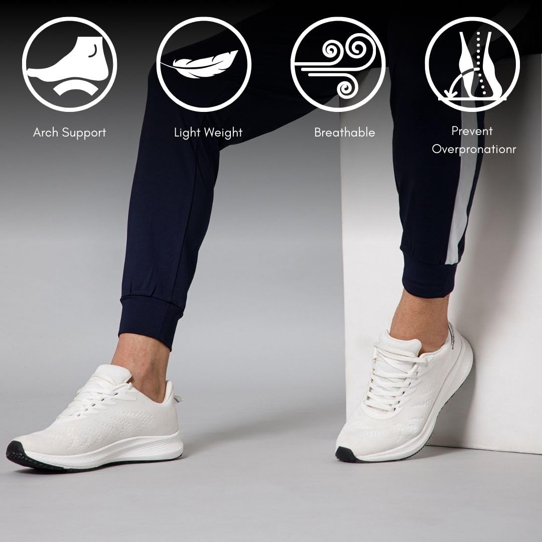 SHAPECRUNCH Zapatos de soporte de arco con plantillas acolchadas suaves para hombre para caminar y correr, cómodos y elegantes