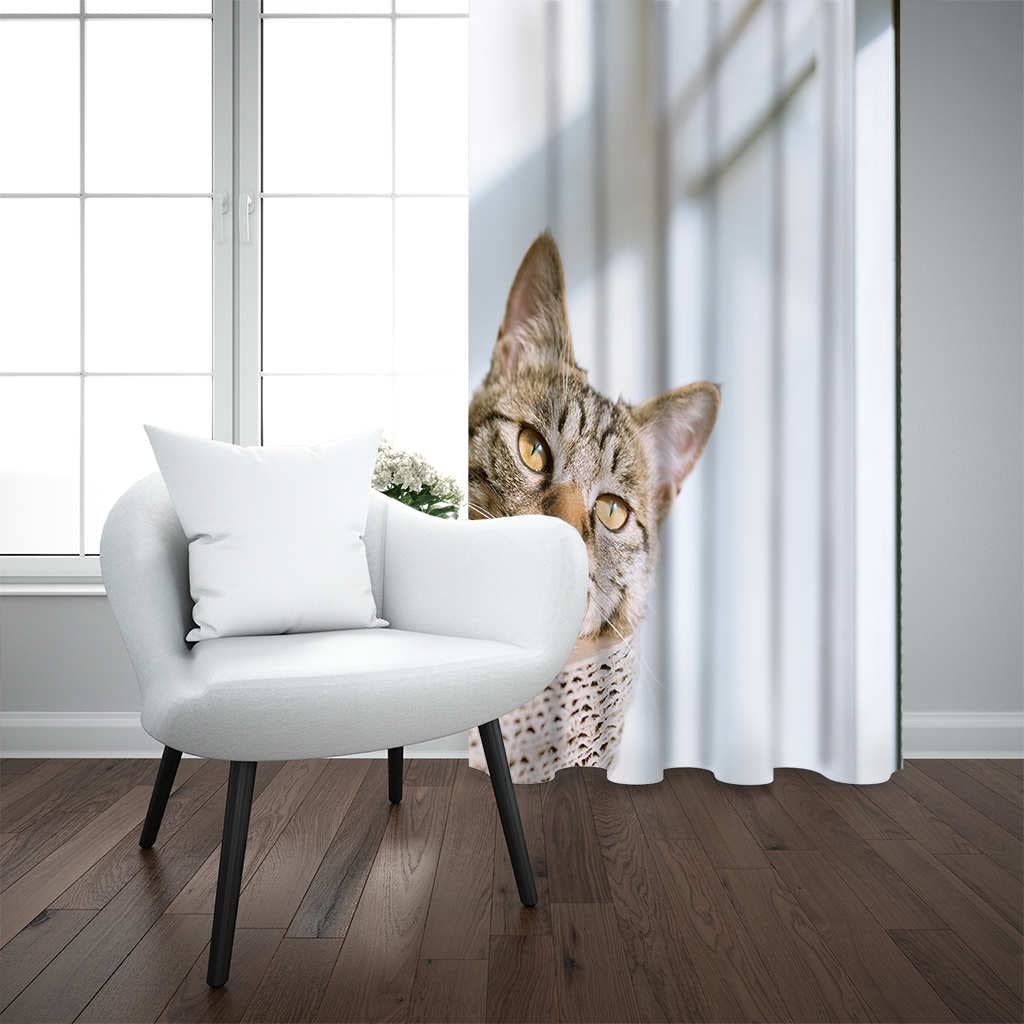 Amazon｜KDDFN カーテン 動物猫 遮光カーテン 遮光率90％ 1級遮光