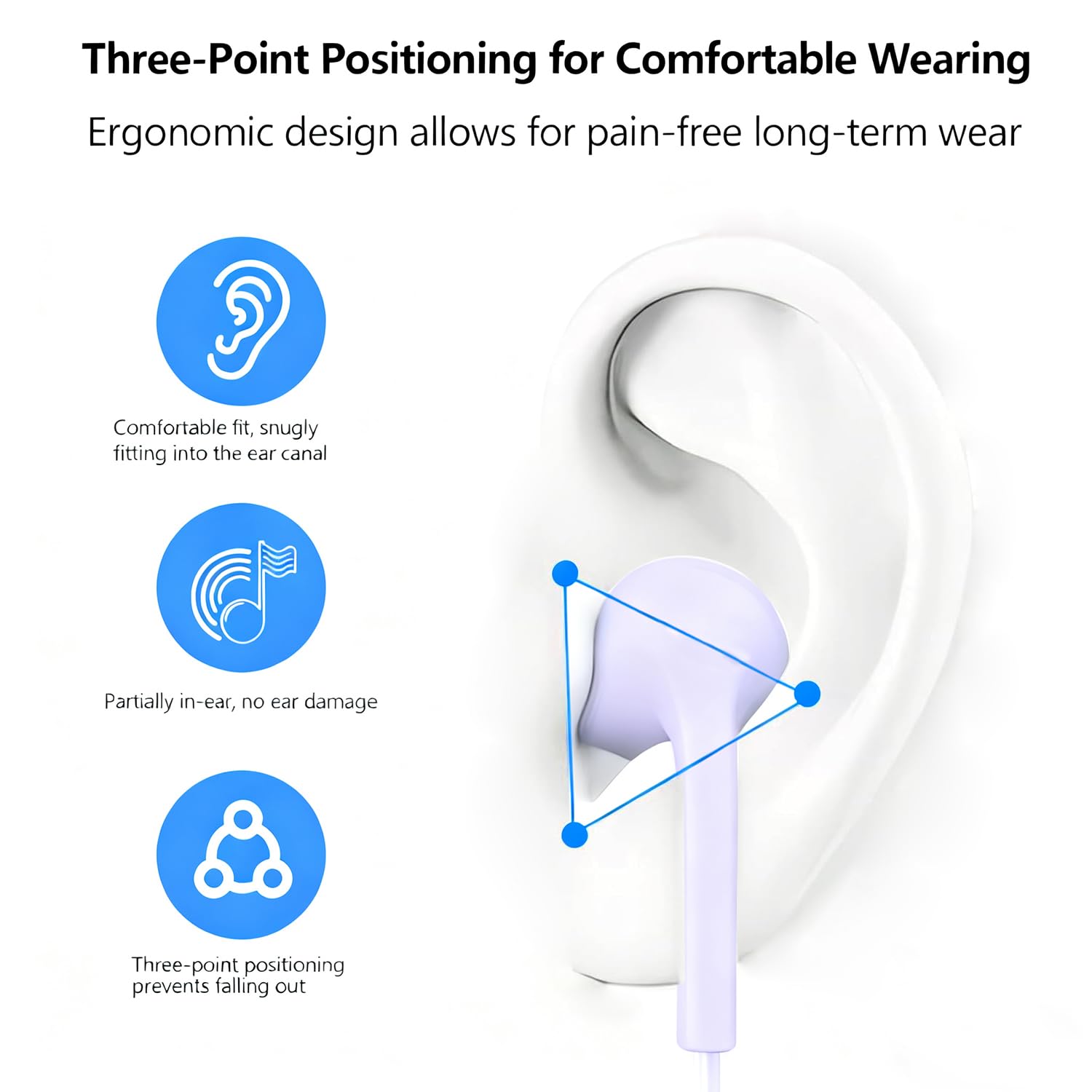2 Packs USB C Headphones for iPhone 17/16/15, Noise Reduction Built-in Mic & Volume Control Headsets, Type C Earphones for Galaxy S24/S23/S22/S21/S20/Ultra Note 10/20, for Pixel 8/7/6/6a/5/4,Lavender — view 6