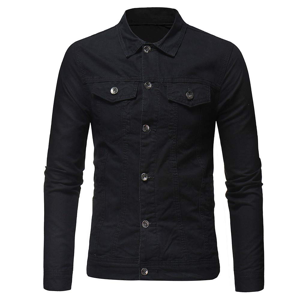 Veste en Jean Homme sans Capuche Longue Blouson Jean Militaire Multi-Poches Col Revers Slim Décontractée Vintage Pas Cher Sweat Moto Printemps Eté