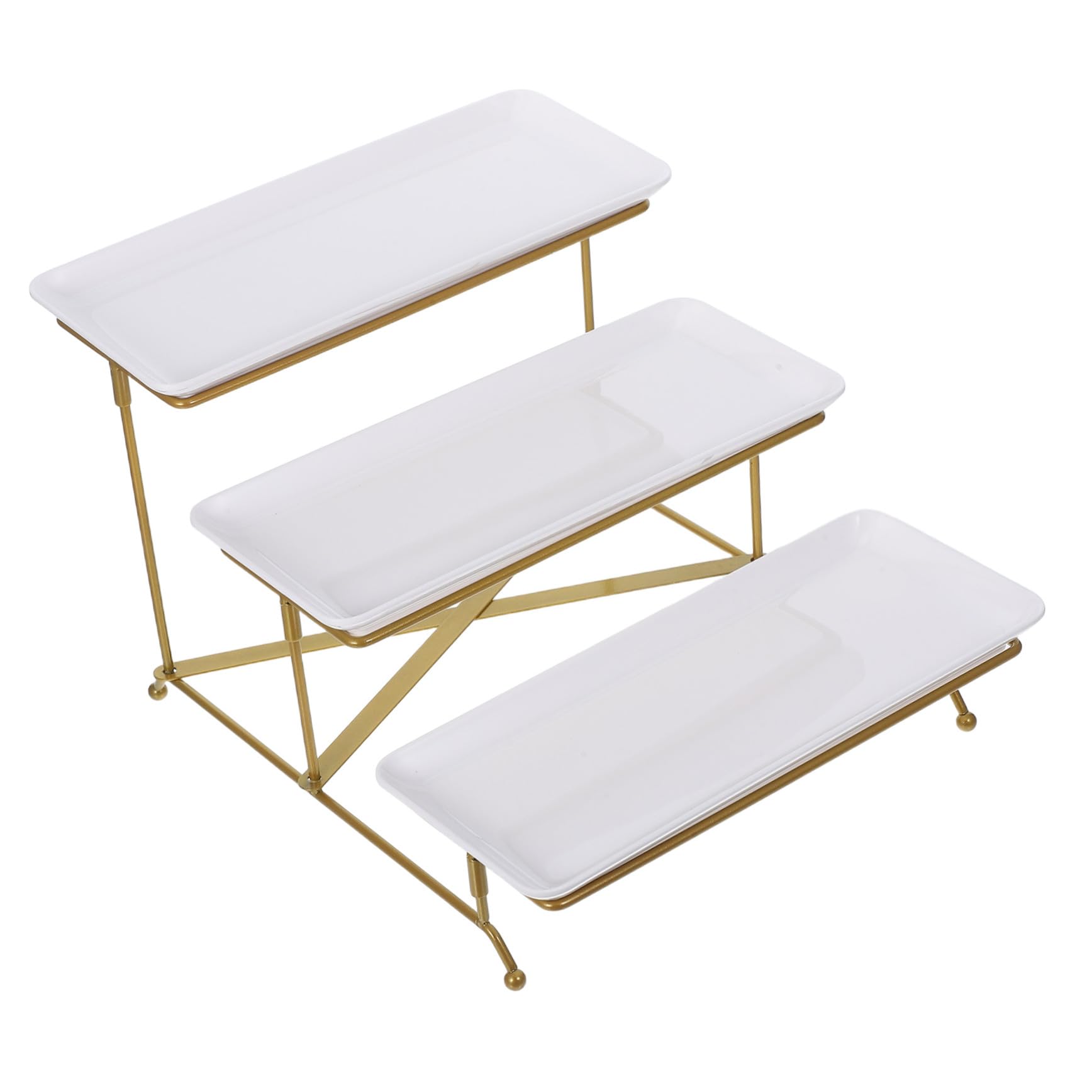 Dessert Stand, Elegant White- Space-Saving Buffet Riser for Desserts Charcuterie