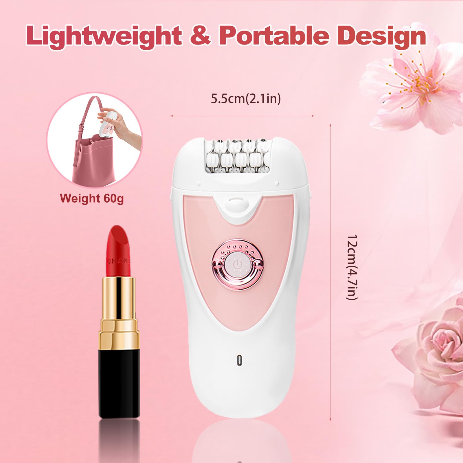Epilatore da donna, 2 in 1, per viso da donna, ricaricabile, per bikini, viso, braccia, gambe, ascelle (rosa, 2026)