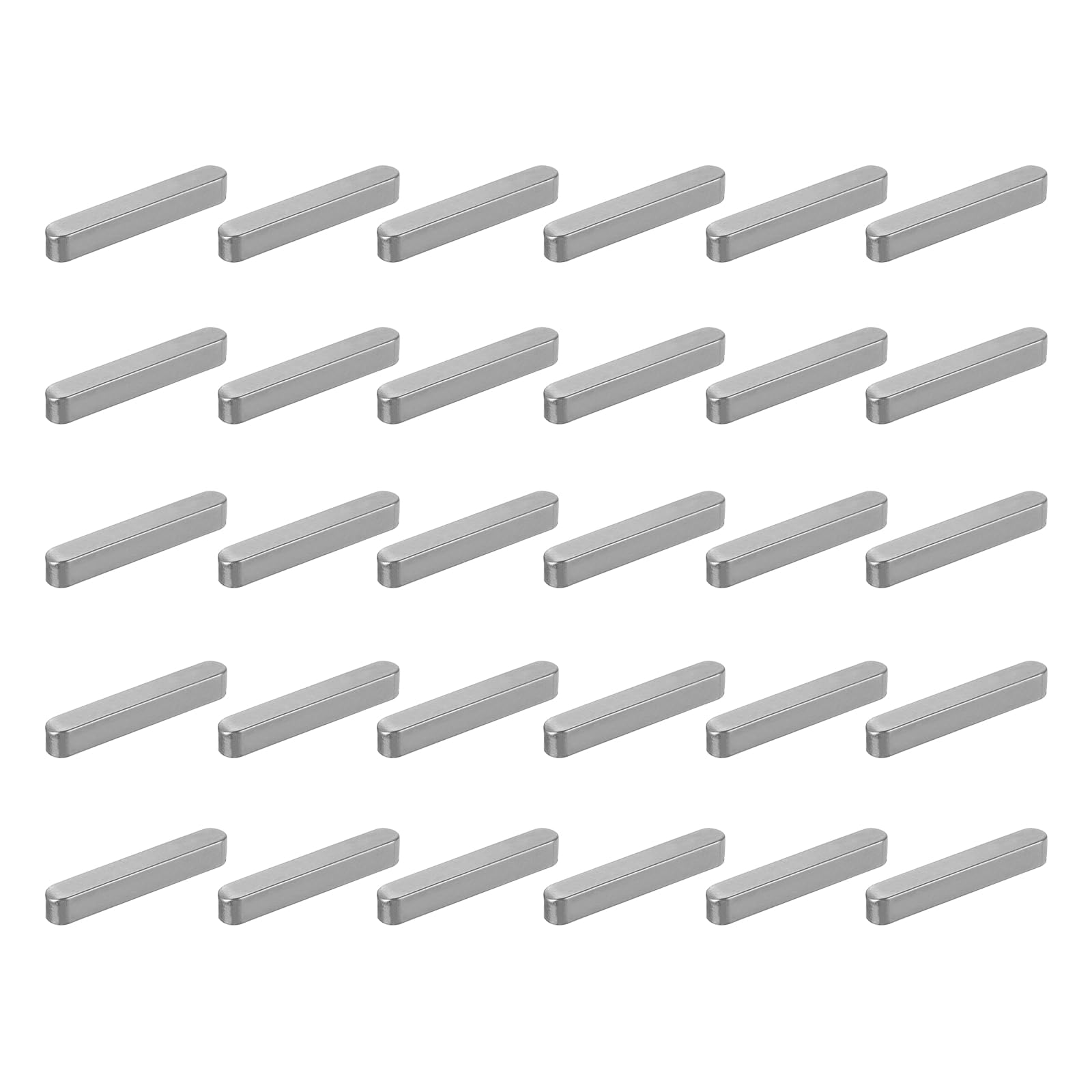 sourcing map 30 Pcs Round Ended Feather Key, 40x6x6mm Carbon Steel Drive Shaft Parallel Keys Keyway Stock Assortment for Mechanical Fasteners Industry โ image 1