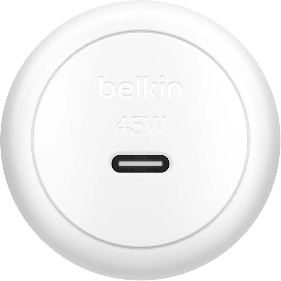 Belkin BoostCharge 45W Compact Wall Charger, USB-C Power Delivery Fast Charging for Apple iPhone 16, 15, 14, Plus, Pro Max, Samsung Galaxy S25, iPad, AirPods & More -White
