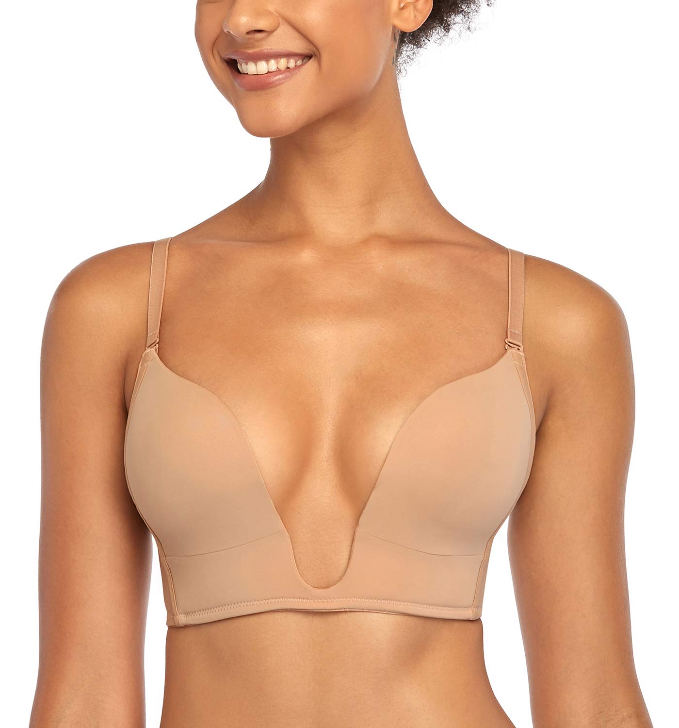 DotVol Multiposición Push Up Sujetador con Escote Profundo Deep V sin Relleno para Vestido