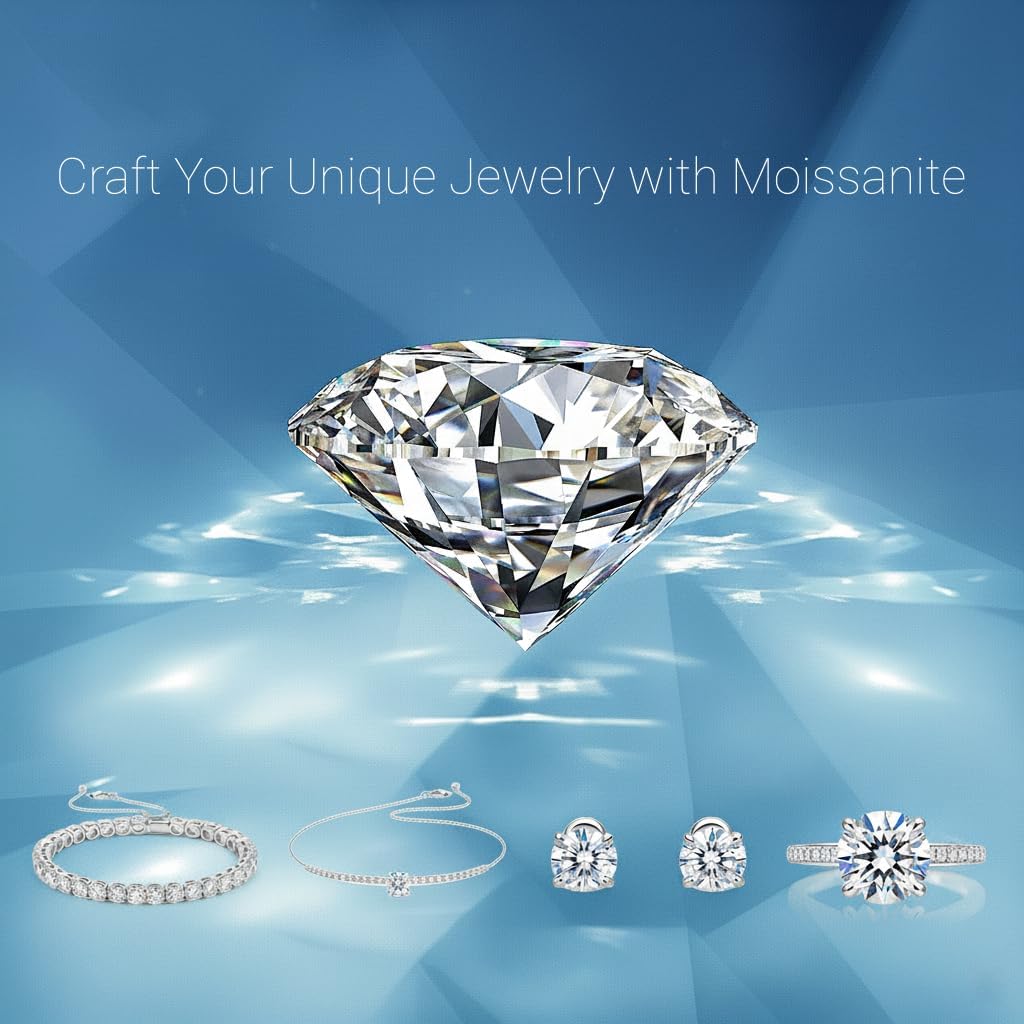 1-8 Carat Round Moissanite Loose Stone,Crafted With A Round Brilliant Cut Diamonds, Boasting Pristine D Color And VVS1 Clarity, Backed By GRA Certification,Suitable For Jewelry Making - Image 4