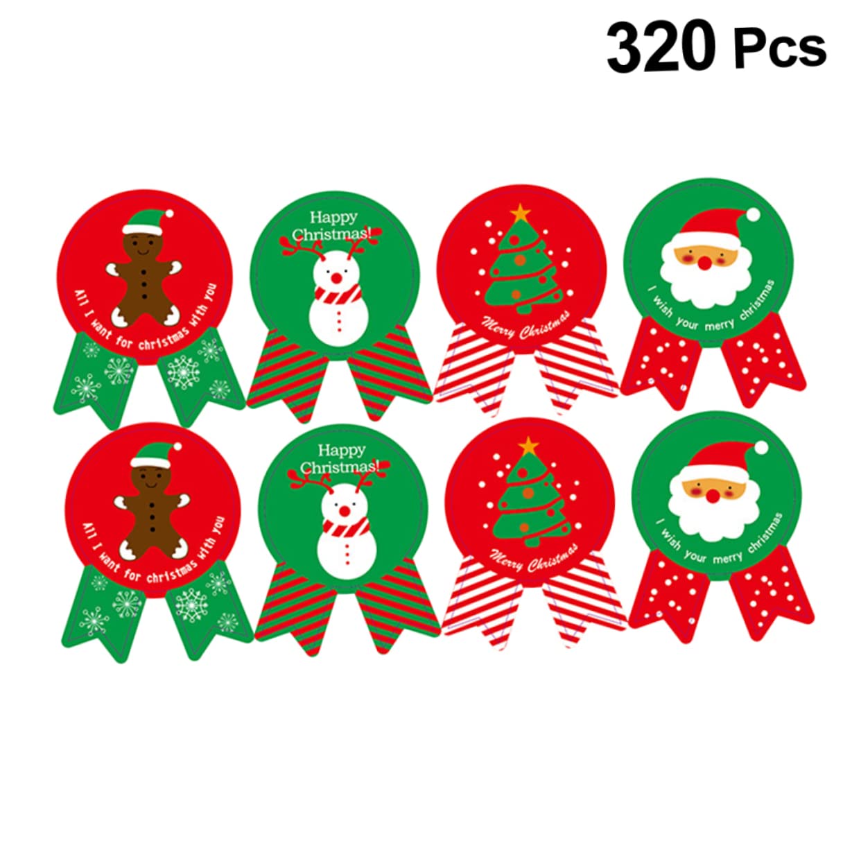 SEWACC 960 Piezas calcomanías navideñas de vacaciones pegatinas etiqueta redonda de navidad etiquetas navideñas christmas tree de comida pegatina de sellado para navidad