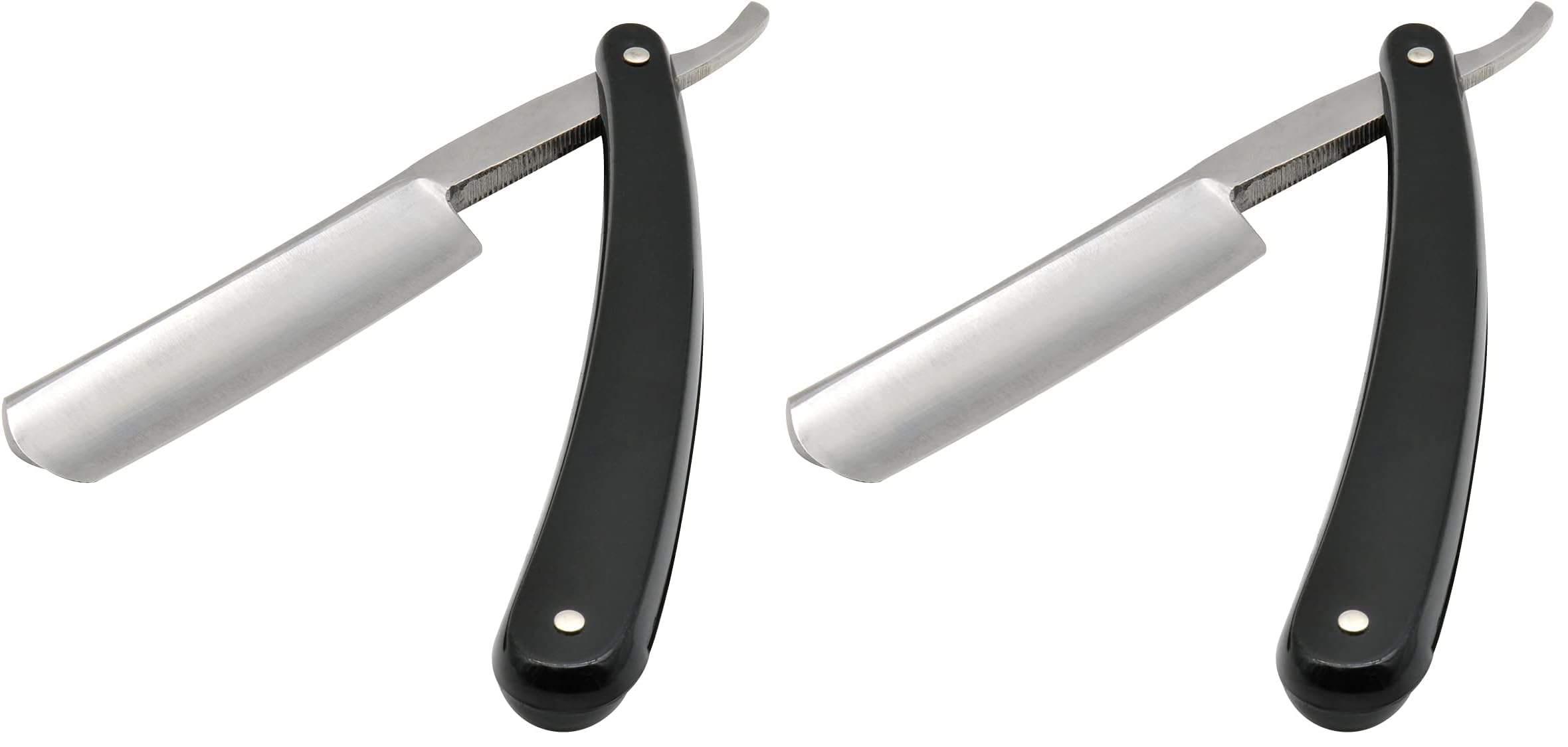Union Razors SR3 Straight Edge Razor with Smooth Black Handle Pack of 2