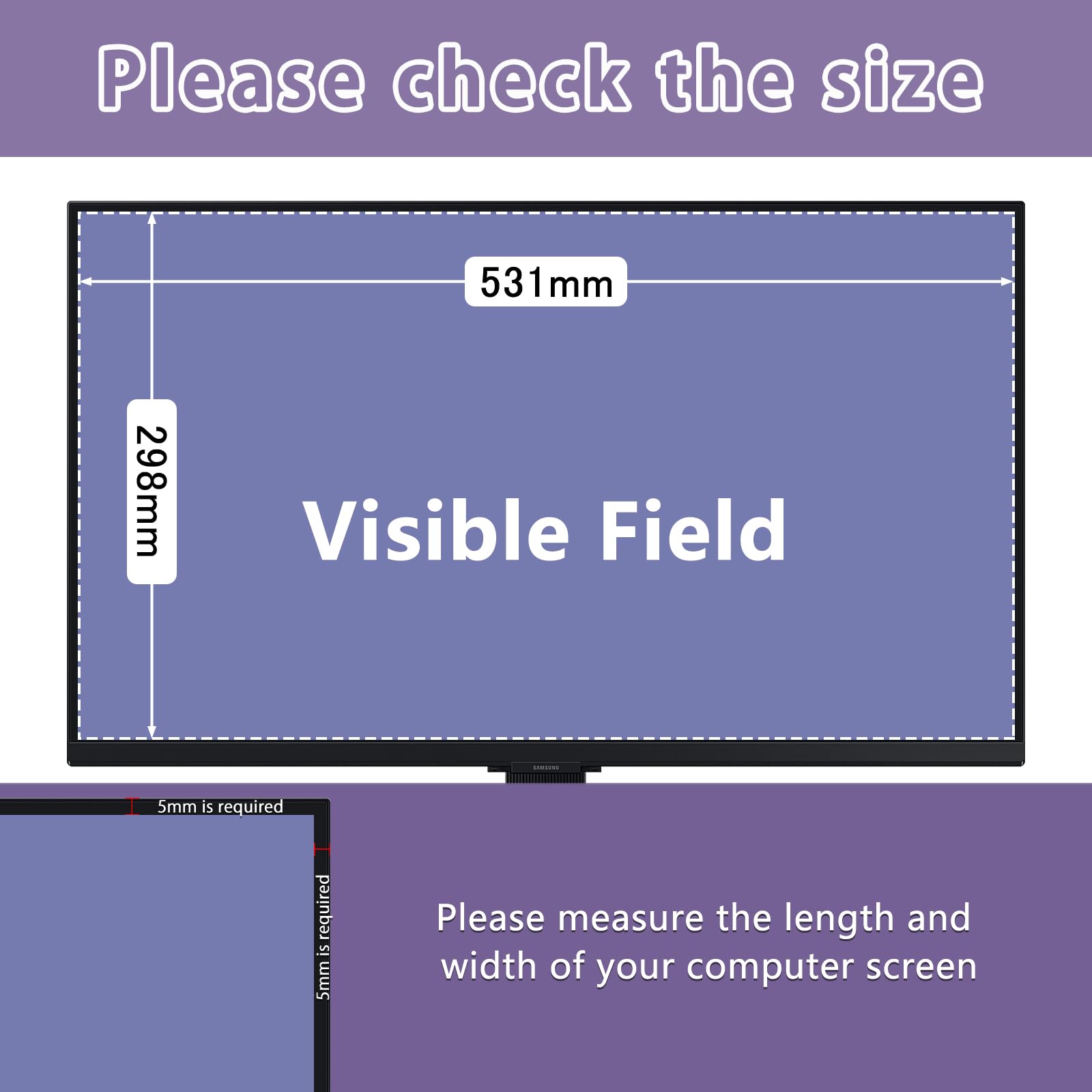 Pantalla de Privacidad 24 Pulgadas, Filtro Privacy Screen Anti UV Protector de Pantalla para Portátil 16:9