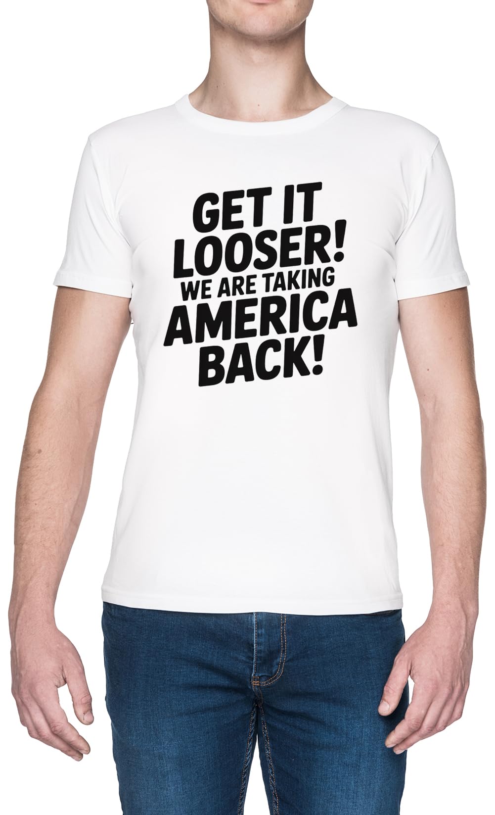 Get It Looser We Are Taking America Back Biała Koszulka Męska Tee White Men's T-Shirt Tee