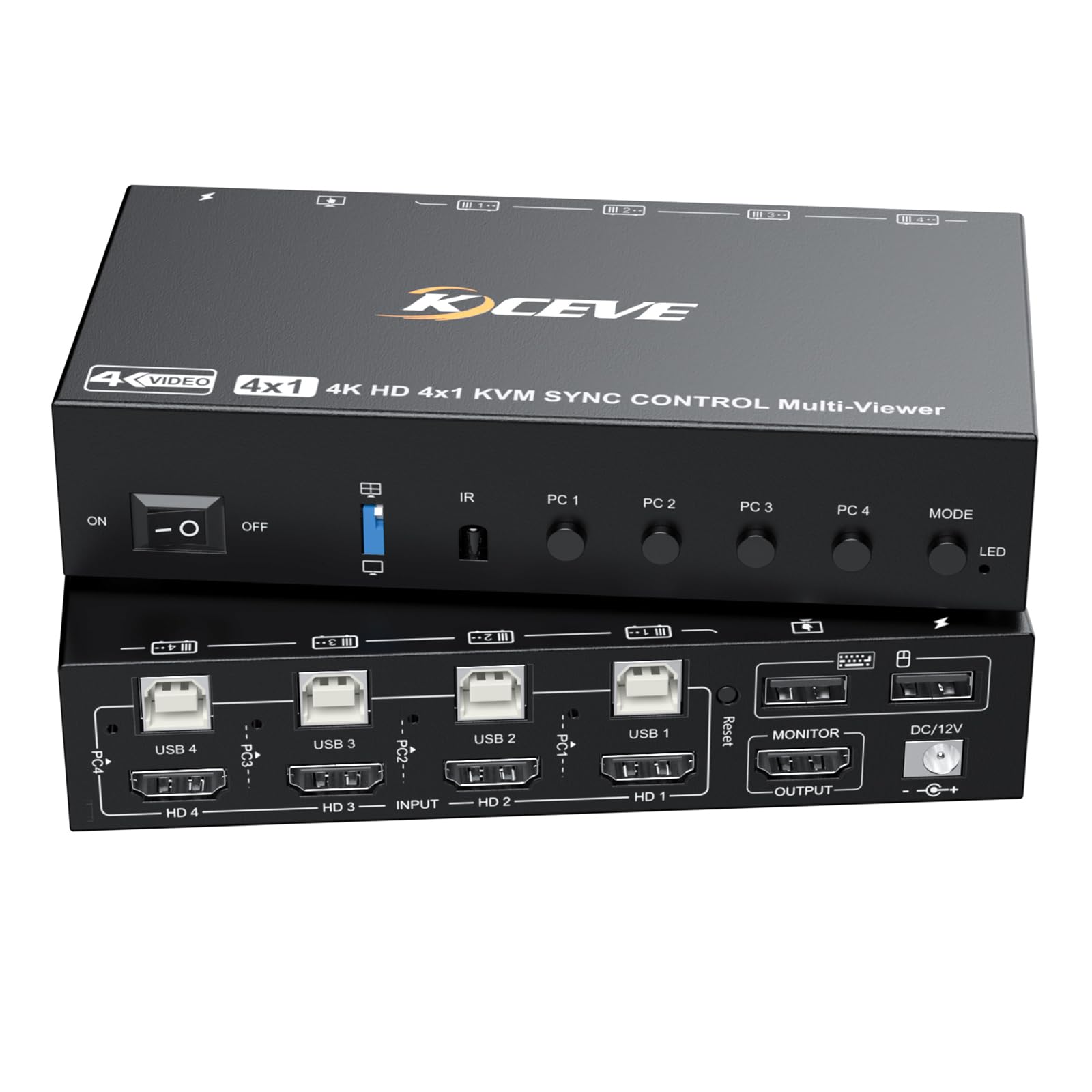 Amazon.co.jp: KCEVE 4K シームレスKVMスイッチ 4入力1出力 高速切替