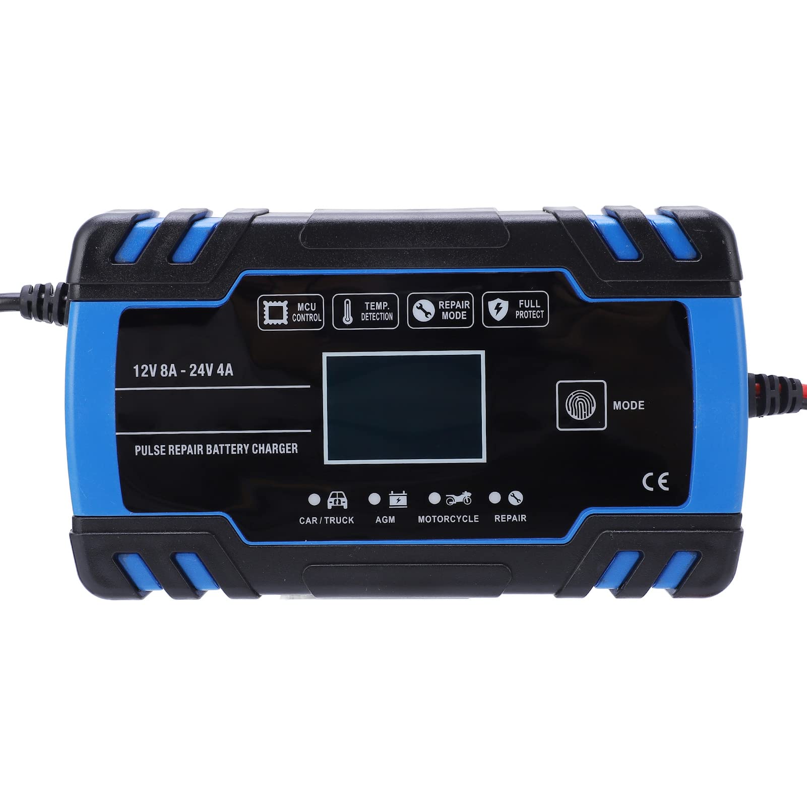 Caricabatterie Auto 12V, Mantenitore Automatico per Batterie AGM con Ventola di Raffreddamento e Guscio in ABS, Alimentatore per Ricarica e Manutenzione Batteria Veicolo