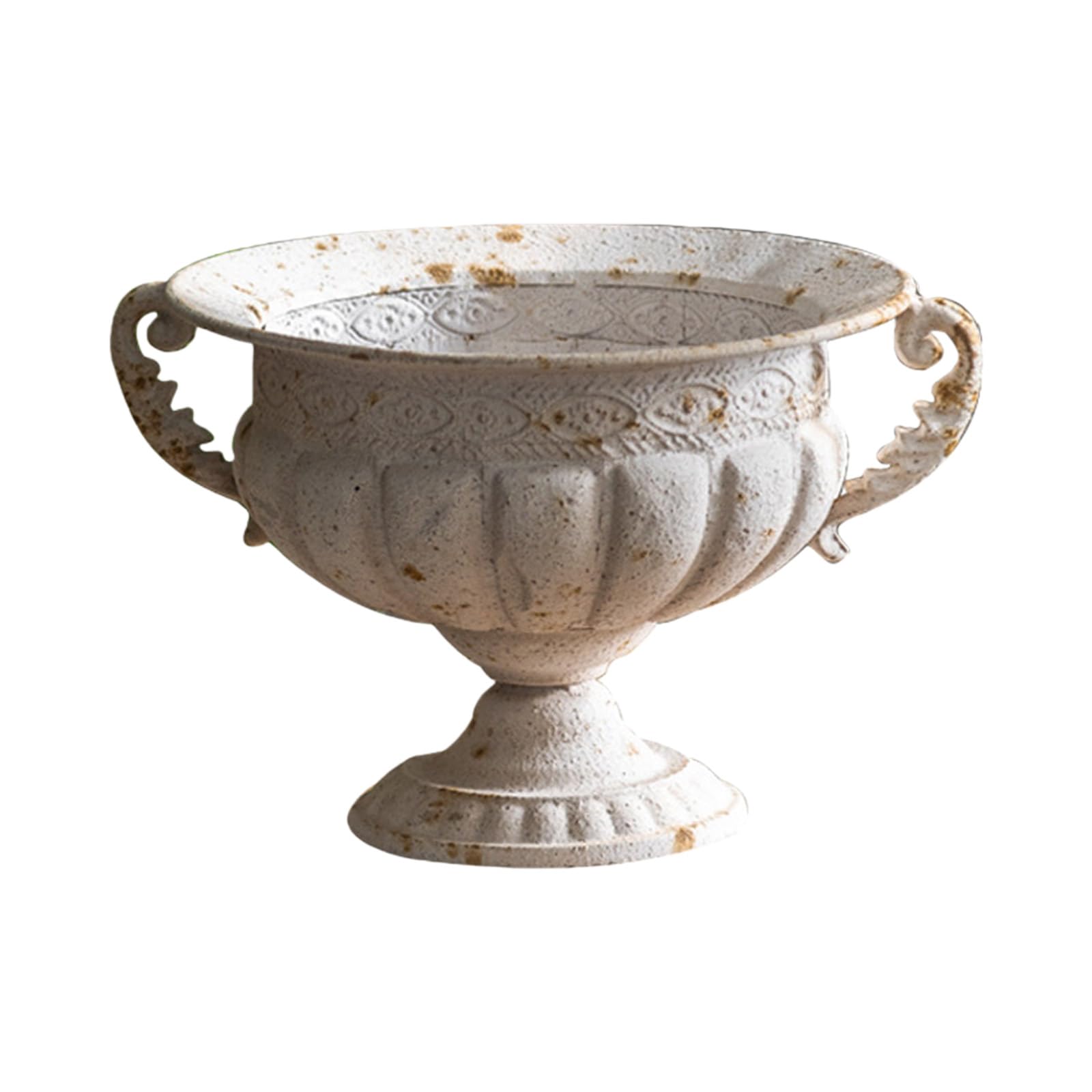 YWLUUOO Iron Flower Pots Planter Decorative Urn with Embossed Relief Detail Adding Elegances to Porch or Living Room Centerpiece Plant Urn Planter Outdoor