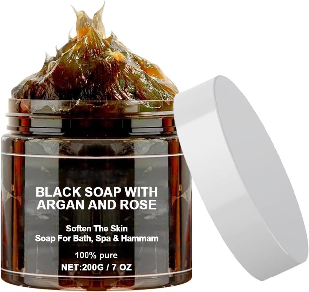 Morocco Black Soap With Argan and Rose, Zawina Morocco Black Beldi Soap, Moroccos Body Scrub, Body Exfoliator Scrub, Moroccan Blacks Soaps with Glove, Organic Soaps Cleansing, Exfoliating