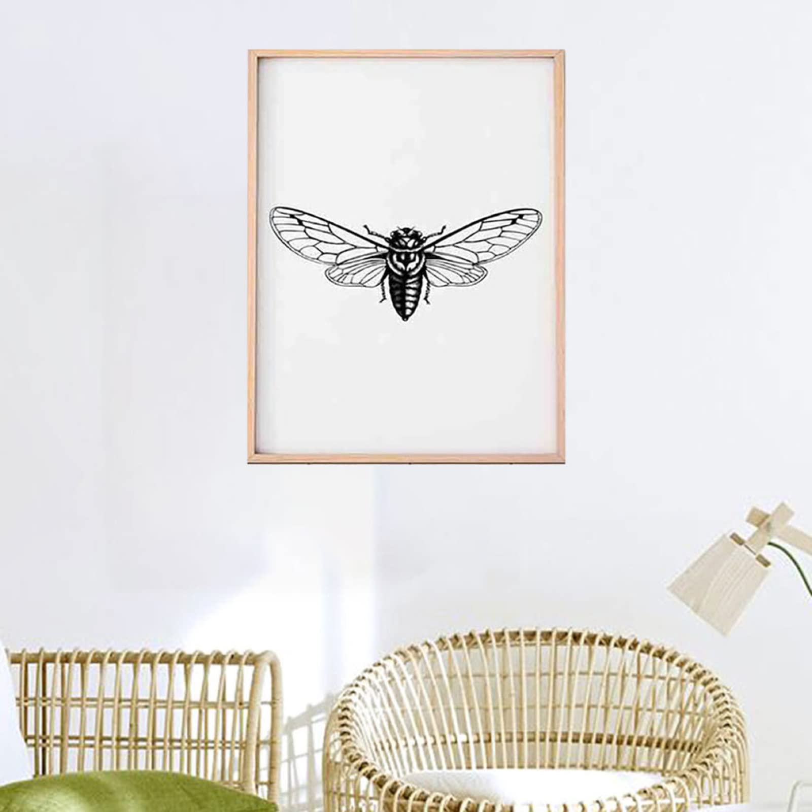 Amazon.co.jp: 昆虫教育学習ポスター動物蝉キャンバス絵画