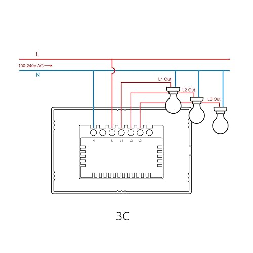 Miniatura 9 de SONOFF Interruptor de luz inteligente, interruptor de pared inteligente WiFi táctil de 2.4 GHz para luces, funciona con Alexa y Google Home,