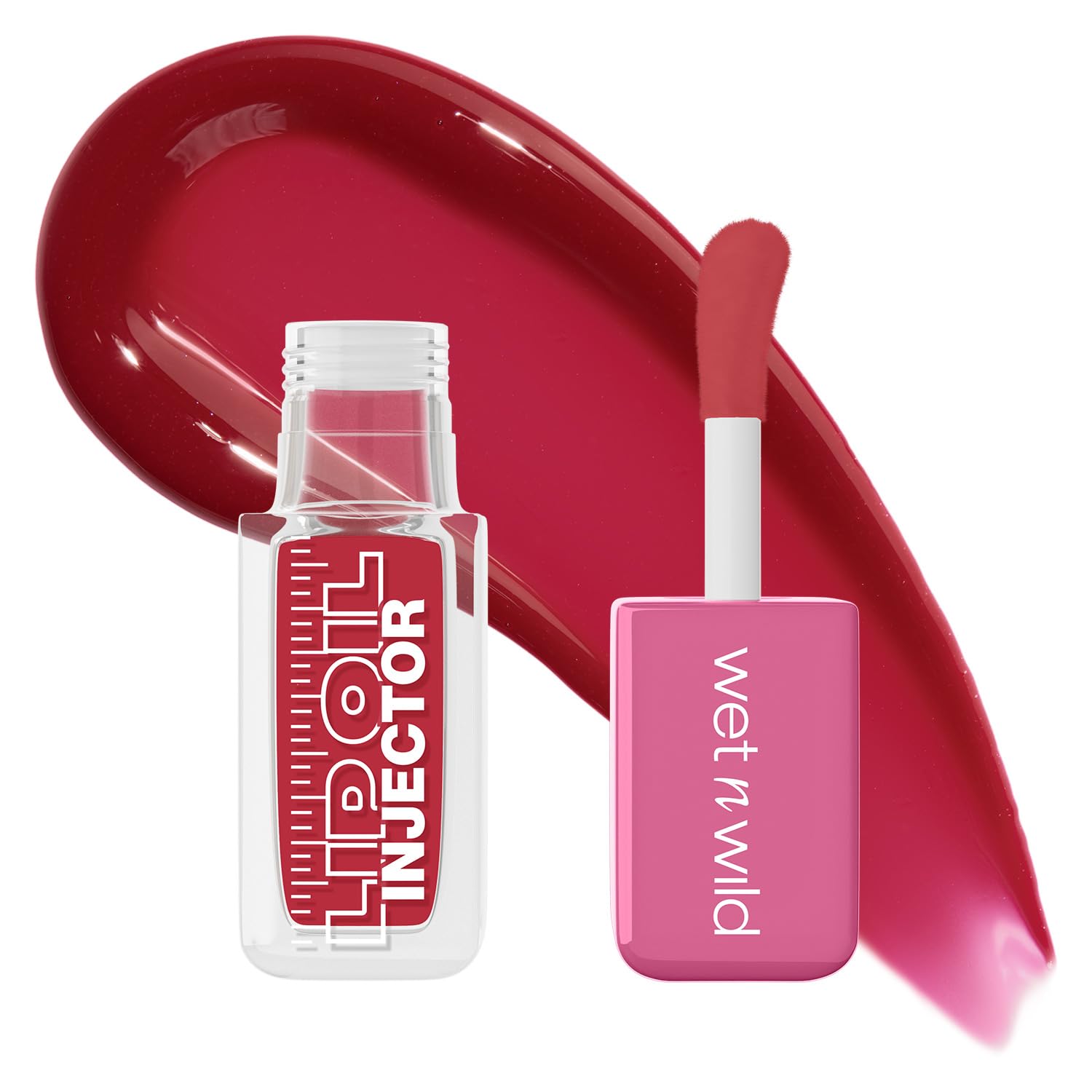Wet n Wild, Plumping Lip Oil Injector, Glossy Finish, Smooth and Lightweight Texture, Non-Sticky Formula, Hottest Flame