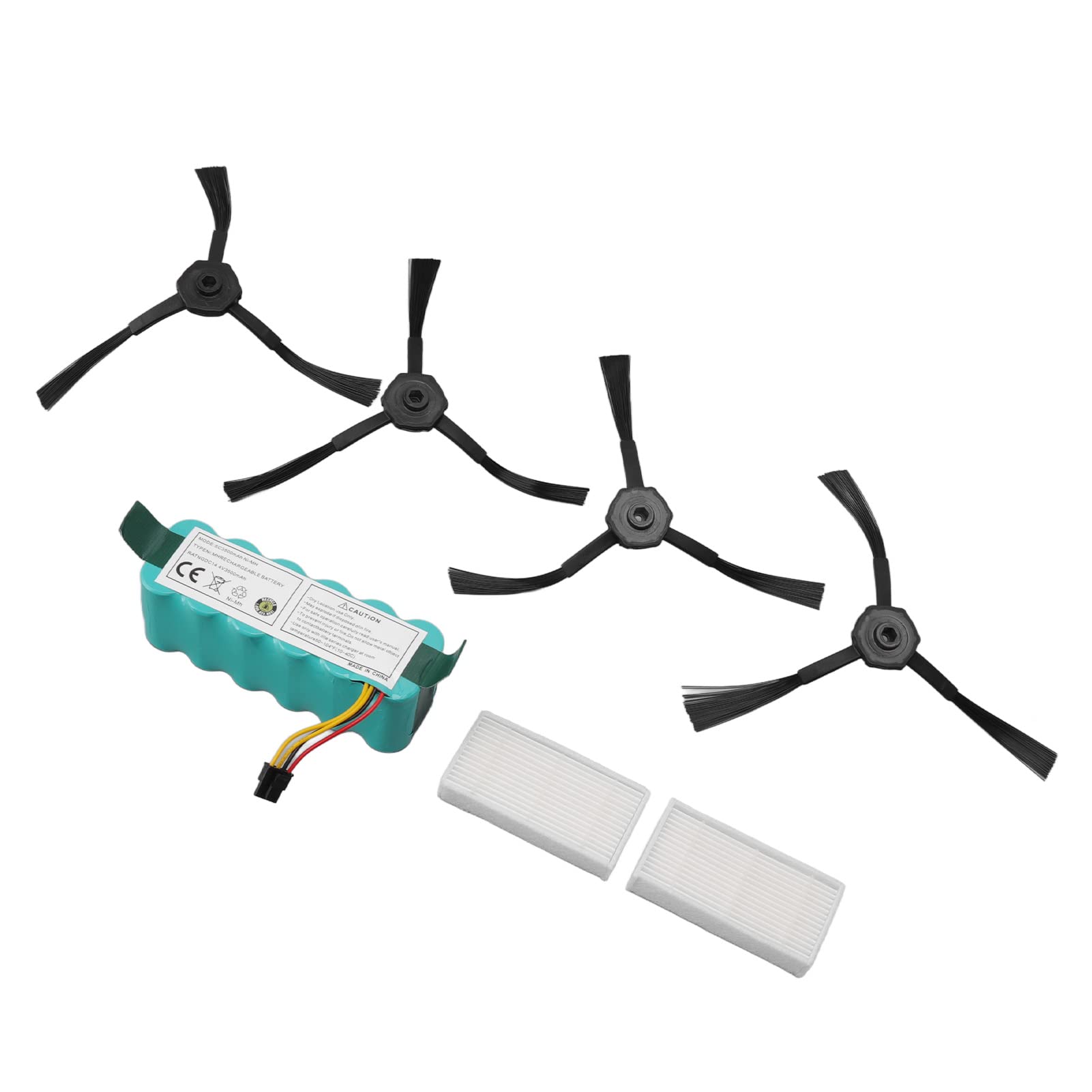 Kit de Batería para Barredora, Kit de Filtro y Cepillo para Barredora NiMH 14,4 V 3500 MAh con Cepillo Lateral y Filtro HEPA, Repuesto para CR120 CR121 CR540 para Limpieza de Pisos del