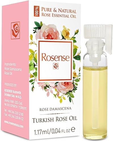 Aceite Esencial de Rosa 100% Puro Turco (Rosa Damascena) Grado Terapéutico Aceite de Rosa Sin diluir 0.04 oz