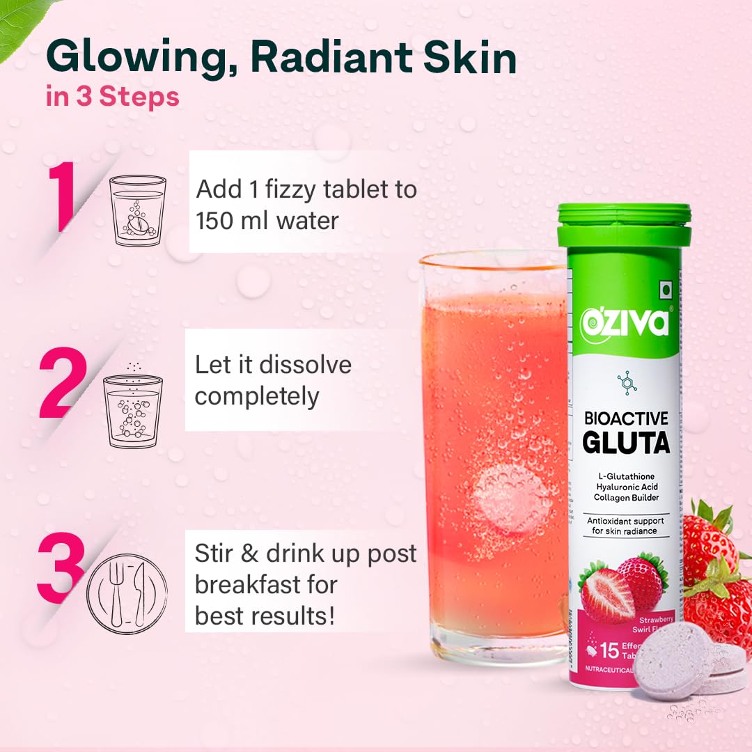 oziva glutathione amazon OZiva Bioactive Glutathione Tablets for Radiant Skin - 30 Effervescent  Tablets (Pack of 2)