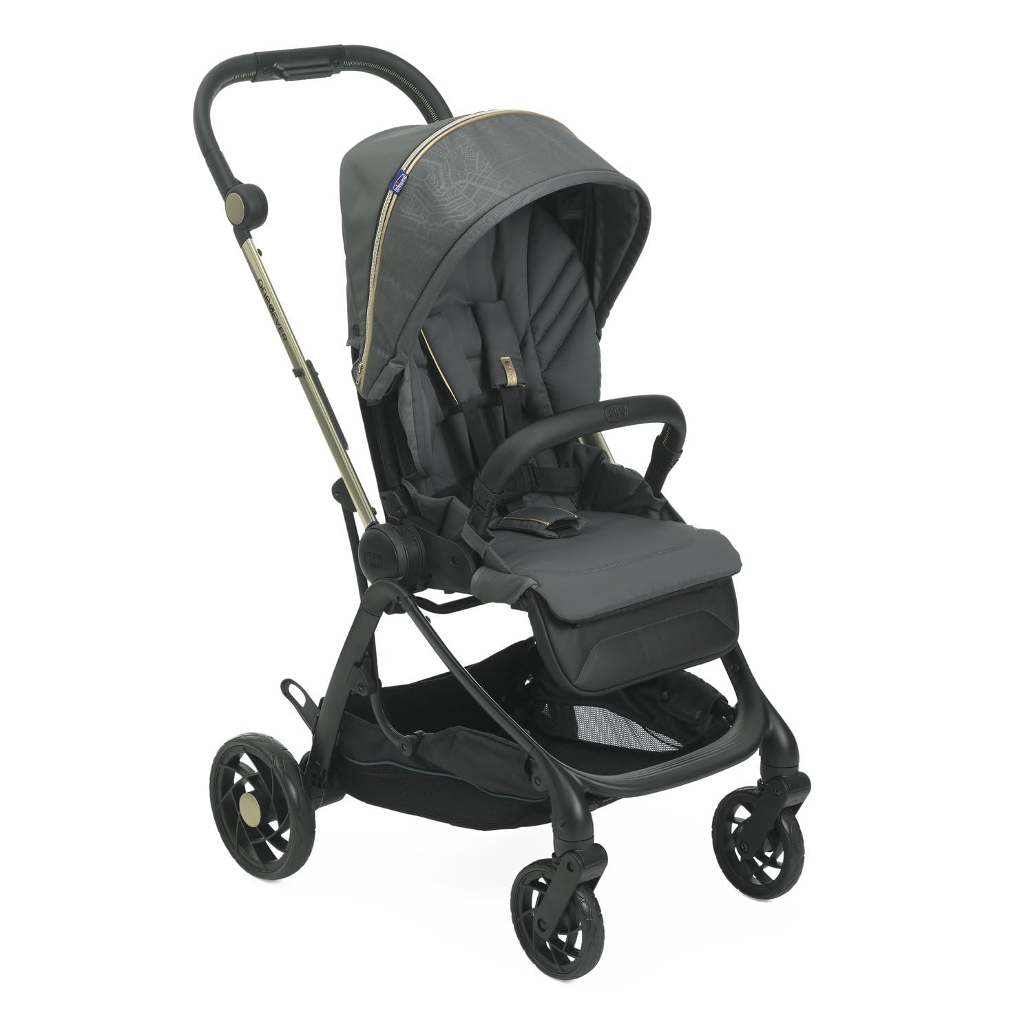 Chicco One4Ever Passeggino Leggero e Compatto, 0 Mesi a 4 Anni, Portata Max 22 kg, Pieghevole, Schienale Reclinable, Chiusura Automatica in 1 Gesto, Capotte Parasole e Parapioggia, Verde
