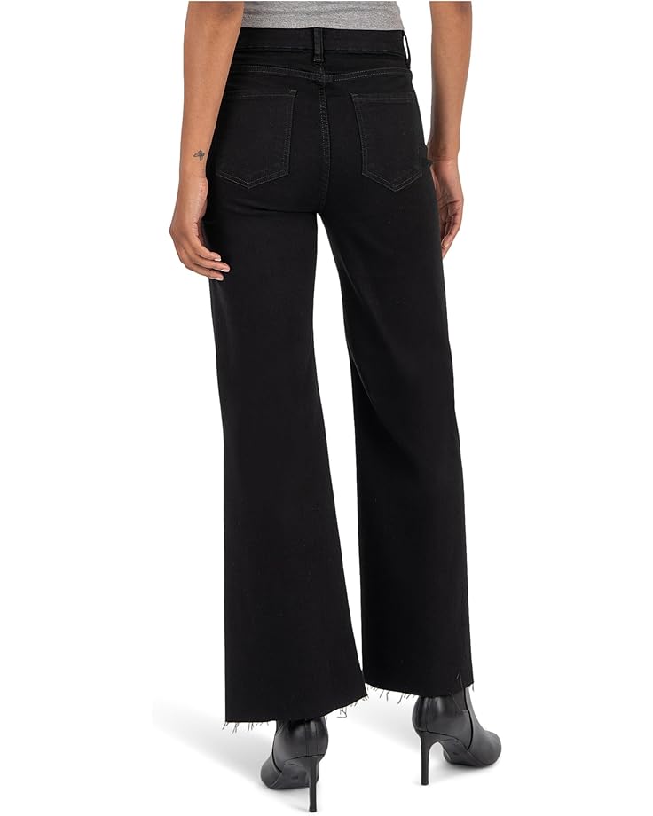 KUT from the Kloth Petite Meg High Rise Fab Ab Wide Leg Raw Hem-long Inseam - #3 of 4