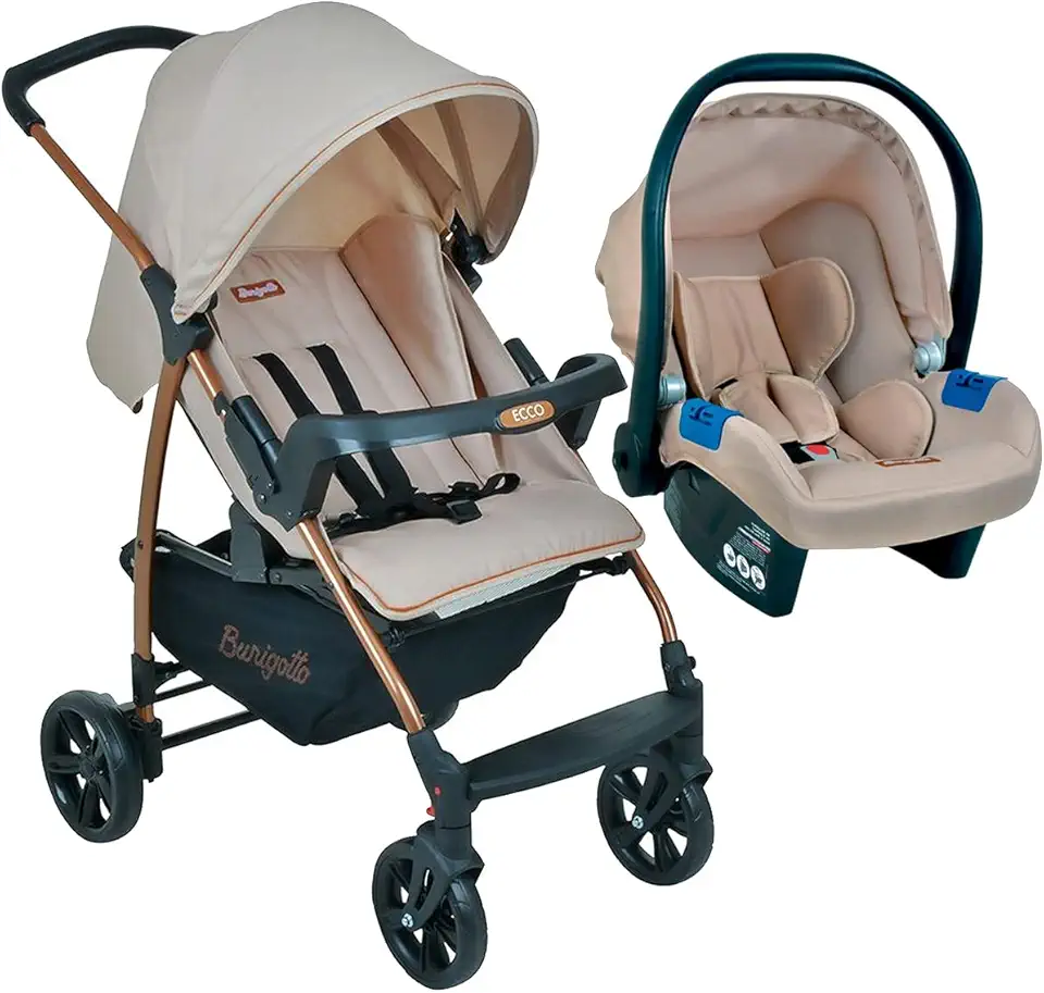 Burigotto Carrinho de Bebê com Bebê Conforto Ecco, Mon Amour