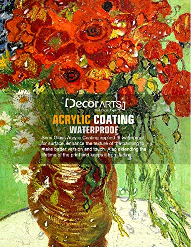 Decorarts - Red Poppies And Daisies, Vincent Van Gogh Art Reproduction. Giclee Canvas Prints Wall Art For Home Decor 20X16 #TOP6
