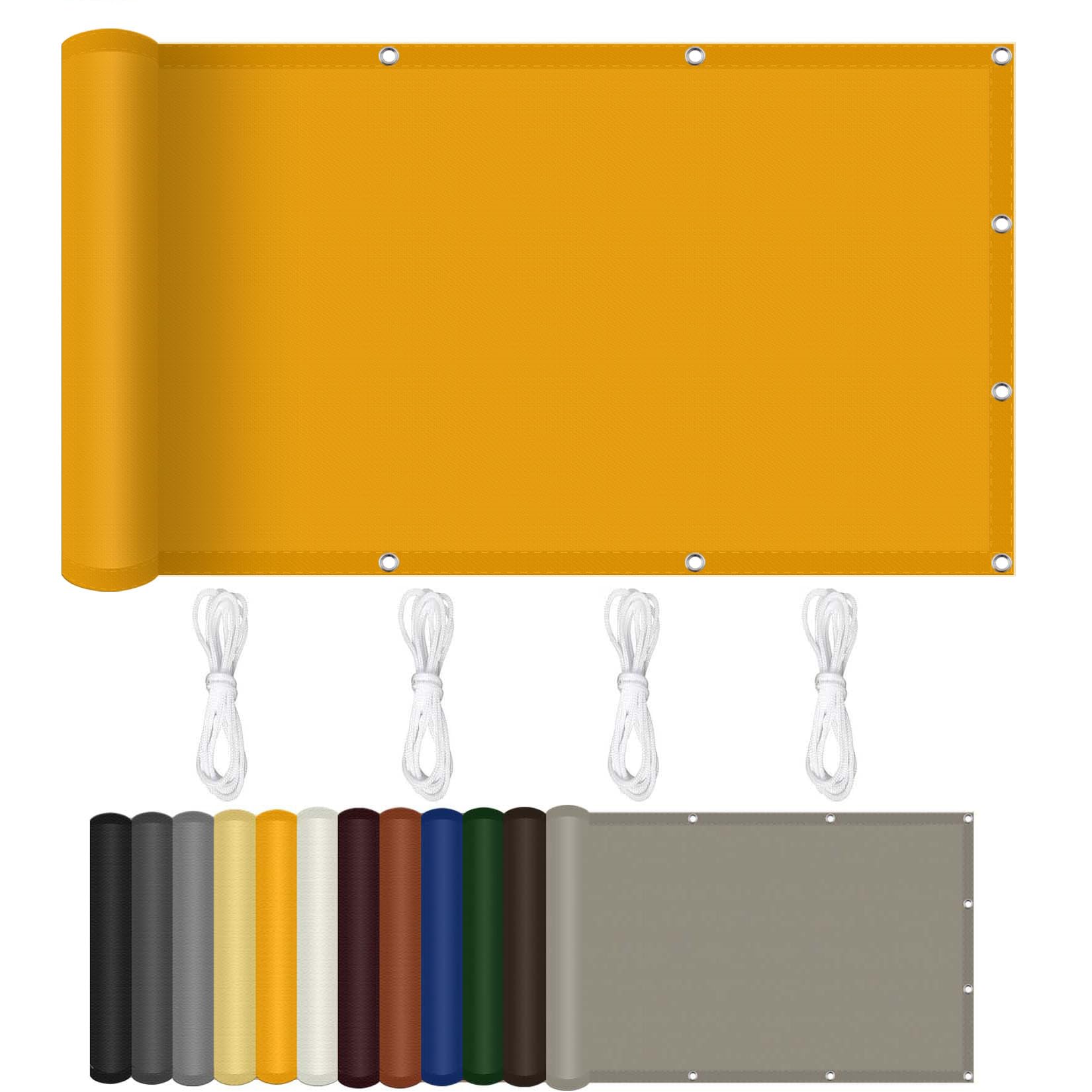 Voile d'ombrage coupe-vent 210 x 320 cm protection rayons UV couleur or