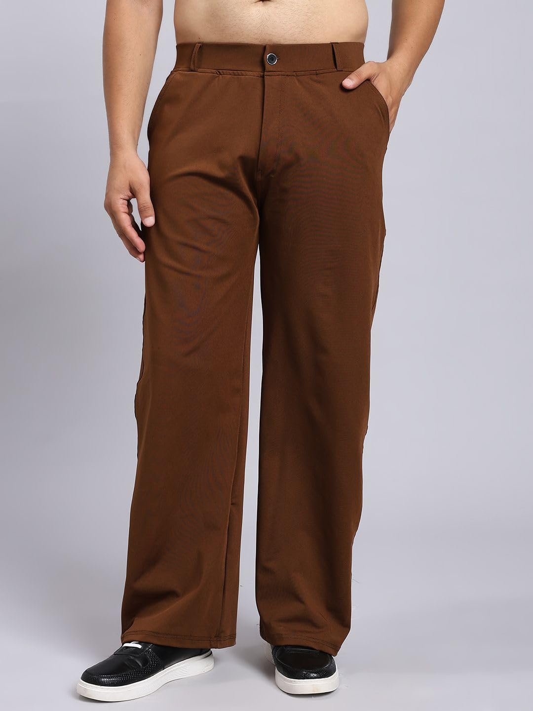 veltick Loose Fit Mid-Rise Brown Men Lycra Blend Trousers-picture-17