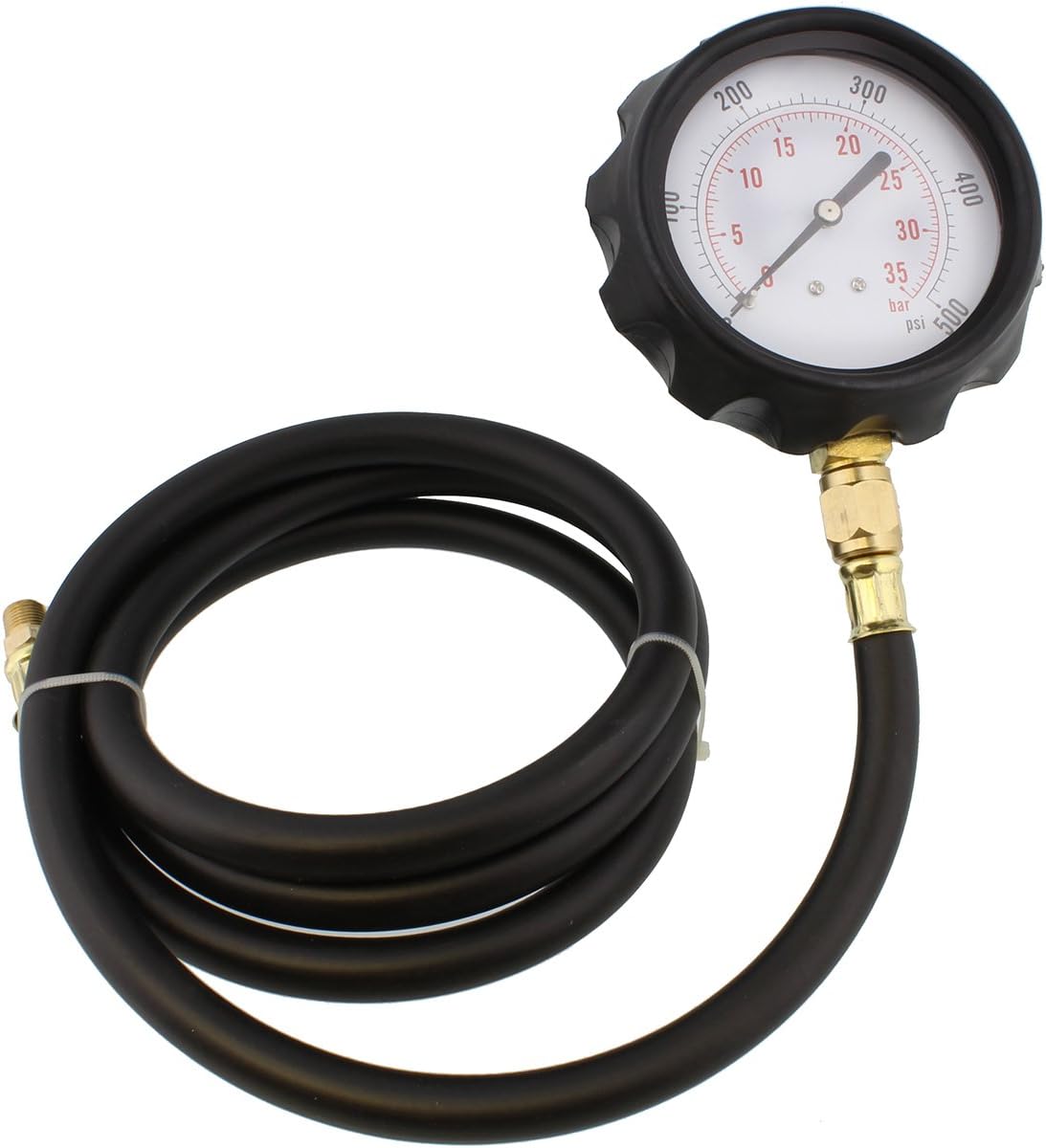 ABN Engine Oil Pressure and Transmission Fluid Diagnostic Tester Tool Kit – 500 PSI / 35 Bar Gauge, Hose, and Adapters