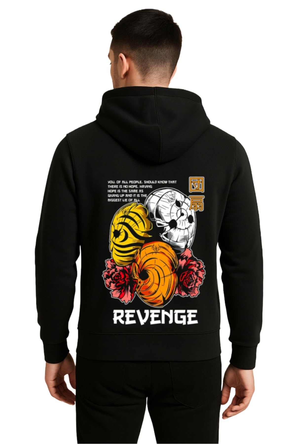 Men’s Black Printed Hoodie | Winter Wear Hoodie for Men | Anime Graphic Sweatshirt | Premium Hoodies for Men