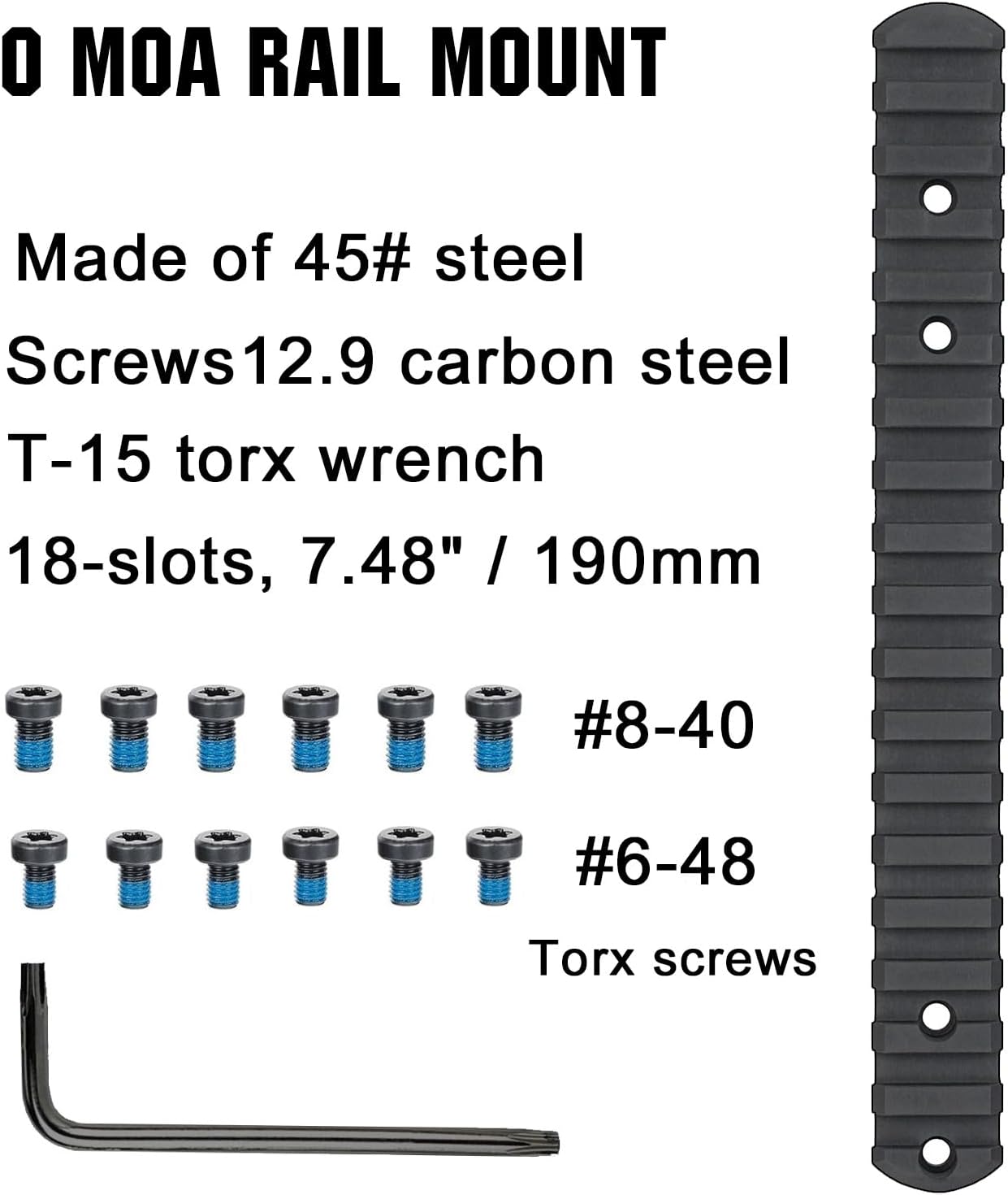 ohhunt Rail Mount 0 MOA Scope Mount Rail Picatinny Steel with #6-48#8-40 Screws Compatible with Savage Edge Savage Axis