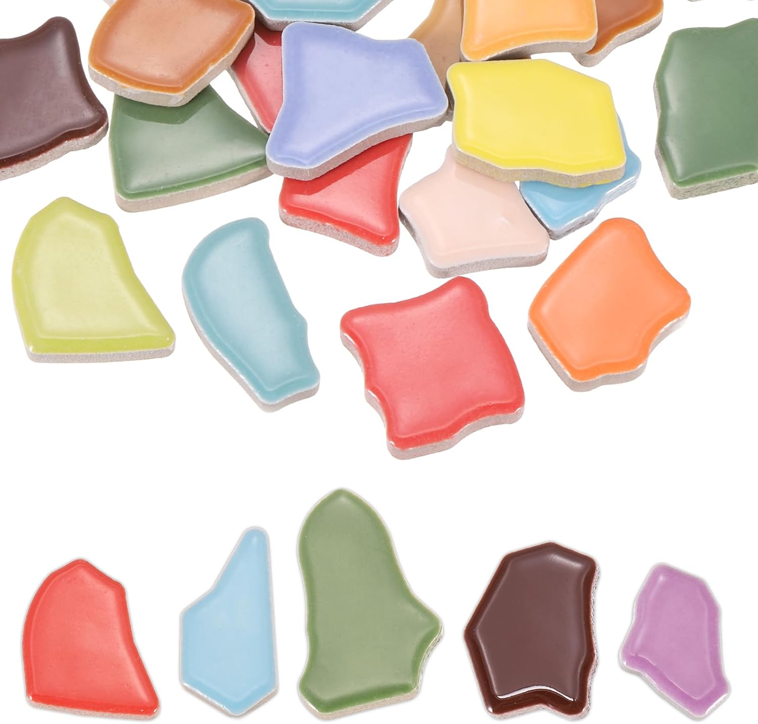 PATIKIL 500g/1.1LB Irregular Ceramics Mosaic Tiles, 0.79"-1.57" Mosaic Stained Tile Broken Porcelain Pieces Stones Bulk for DIY Craft Making Vases Home Decoration, Mixed Colors