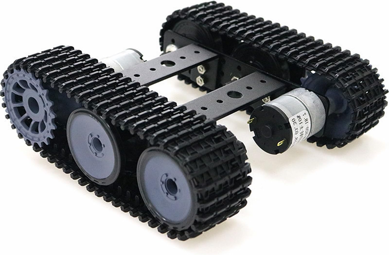 Premium Metal Smart Tank Robot Chassis Control Learning Kit with 2pcs Tracks, Robot Tracked Car Chassis Starter Kits for Arduino RaspberryPie MicroBit Education DIY Science Experiment (Black)