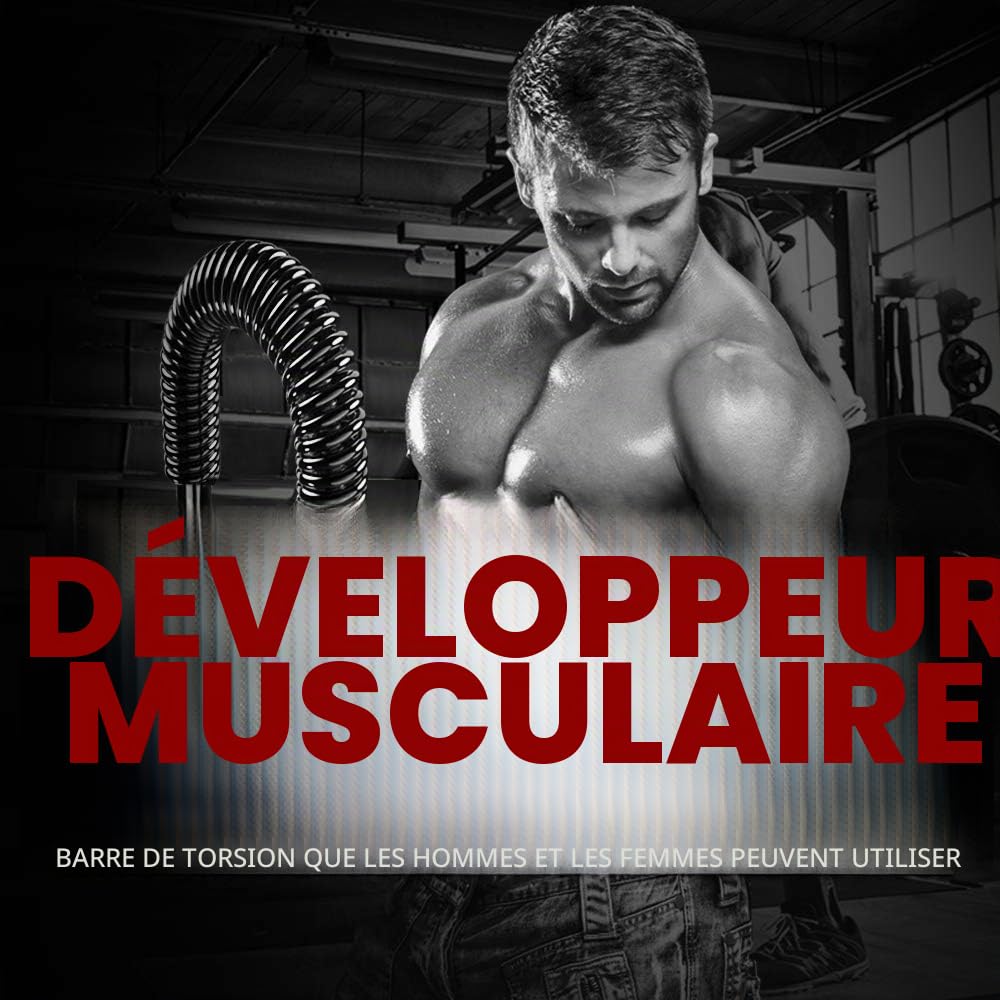 Power Twister Professionnel Barre à Ressort pour la Musculation des pectoraux/épaules, 20 kg, 30 kg, 40 kg, 50 kg, 60 kg, Ressort Musculation, Appareils Bras