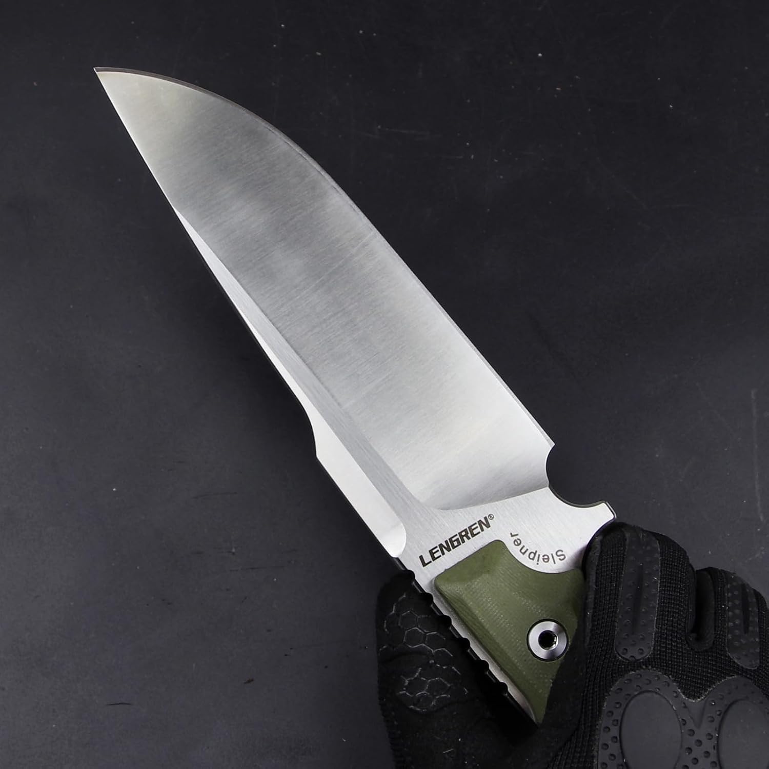 LENGREN【Tank 12 Inches 7.8MM THK Full Tang Heavy Fixed Blade Multifunctional Tactical Knife Sleipner Steel G10 Handle Kydex Sheath And Magnesium Rod For Camping Hiking Hunting (Black)