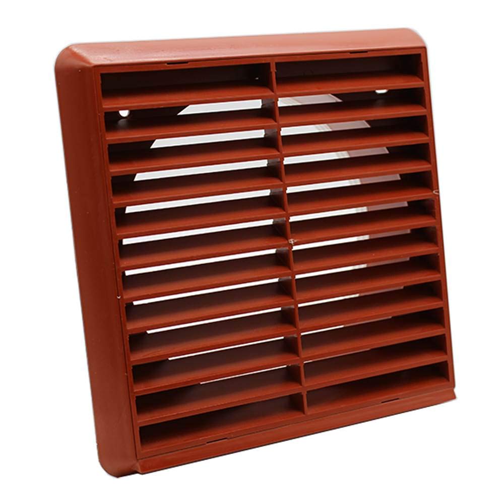 Kair Men's Terracotta Louvred Grille 183Mm External Diion Wall Ducting Air Vent With Round 150Mm - 6 Inch Rear Spigot