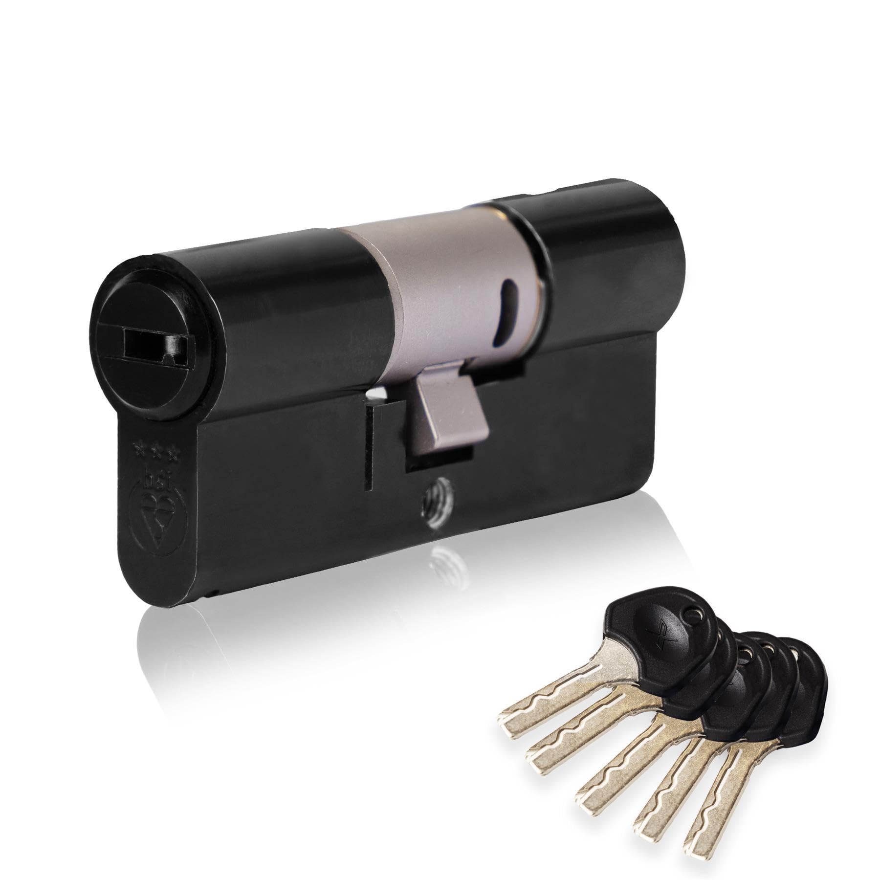 XFORT Colossus Matt Black 3 Star Kitemarked Euro Cylinder Lock 55EX/45 (100mm), British Standard TS007 Anti-Snap Barrel Lock