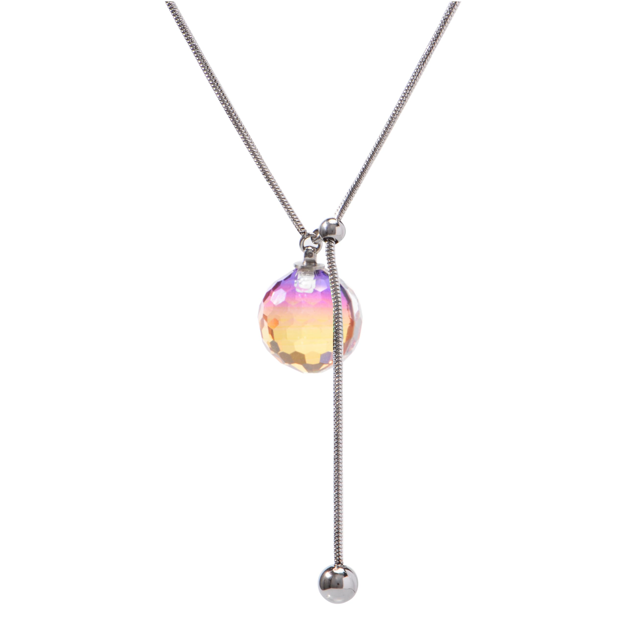 XISAINI Disco Ball Crystal Necklace for Women Colourful Pandent Fashion Jewelry Gift for Her