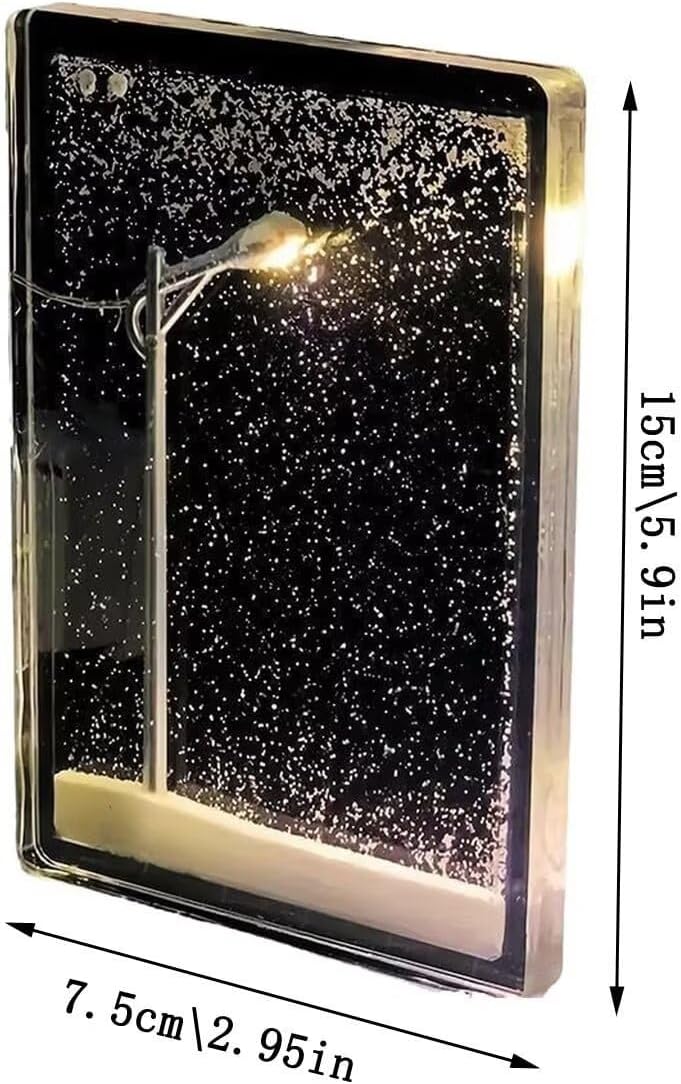 DIY Street Lamp Snow Globe, Snowy Night Light Street Lamp, DIY Christmas Desktop Decor for Birthday and Christmas.