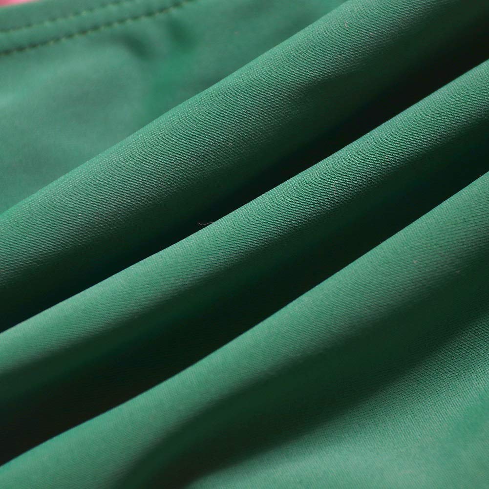 JFAN Costume da Bagno Donna Due Pezzi Bikini A Vita Alta Bottom Increspato Stampa Floreale Halter Ruffle Coordinati Blu L