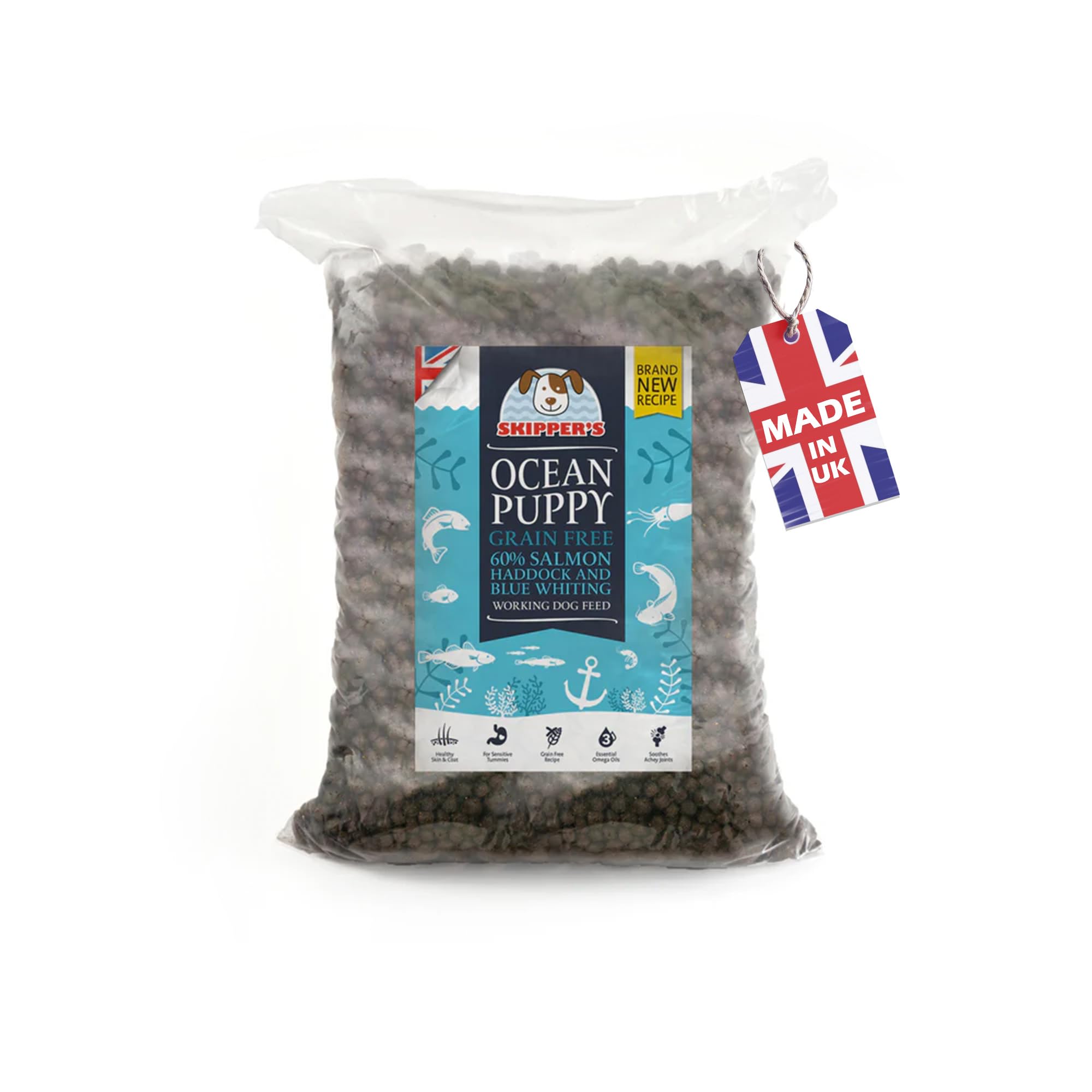 โ Ocean Puppy Grain Free Complete Food, 60% Salmon, Haddock & Blue Whiting, All Natural & Healthy Cereal & Grain Free Puppy Treats, Rich in Omega Oils, Hypoallergenic | 2kg