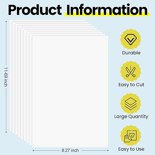 Miniatura 2 de Harloon 500 hojas de papel de construcción blanco a granel, pesado tamaño A4, papel de construcción blanco grueso para suministros de manualidades,