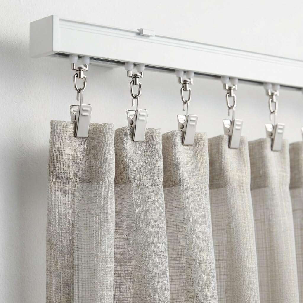 BIHRTC Pack of 50 Curtain Clips Stainless Steel with Hooks Lights Hanger
