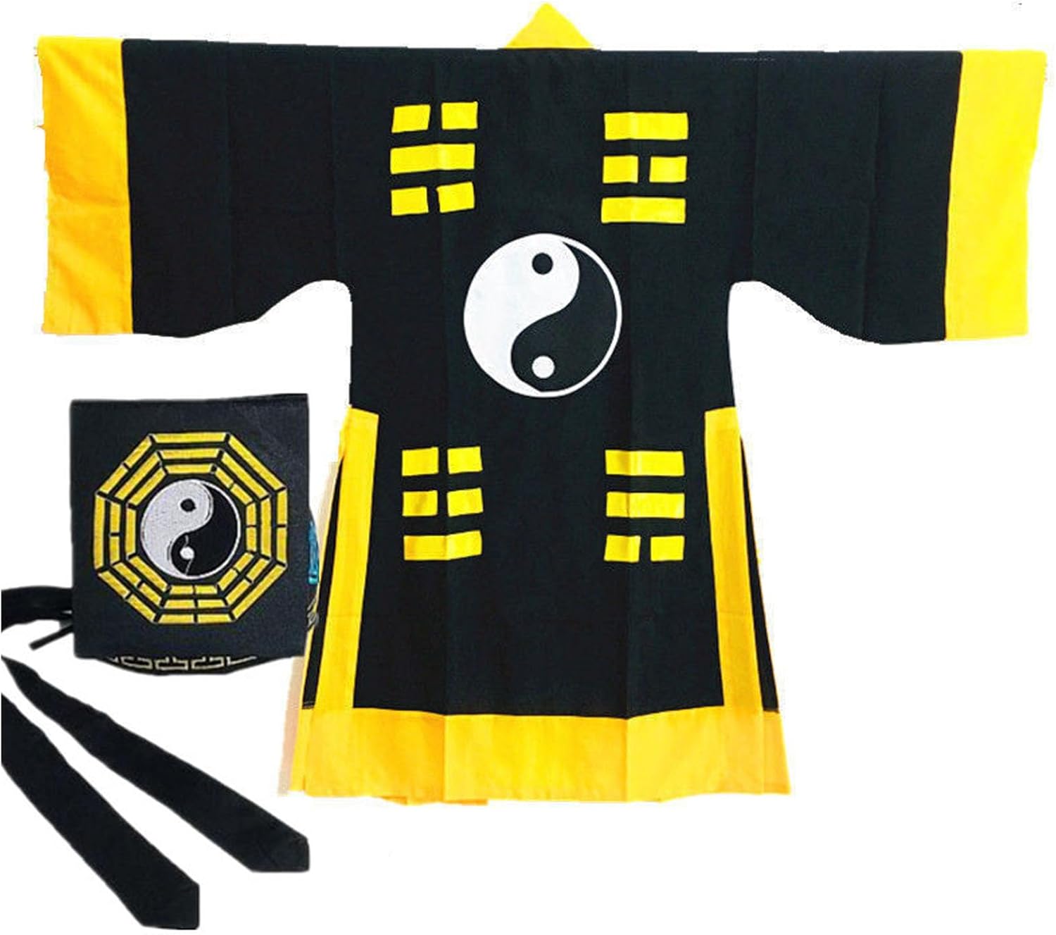 New Martial Arts Robes,Men Tai Chi Clothing,Taoist Robes Attire,Long Robe Set Clothing,Uniform Tai Chi Wu Shu Bagua Robe(Size:XL(170-175cm),Color:I)