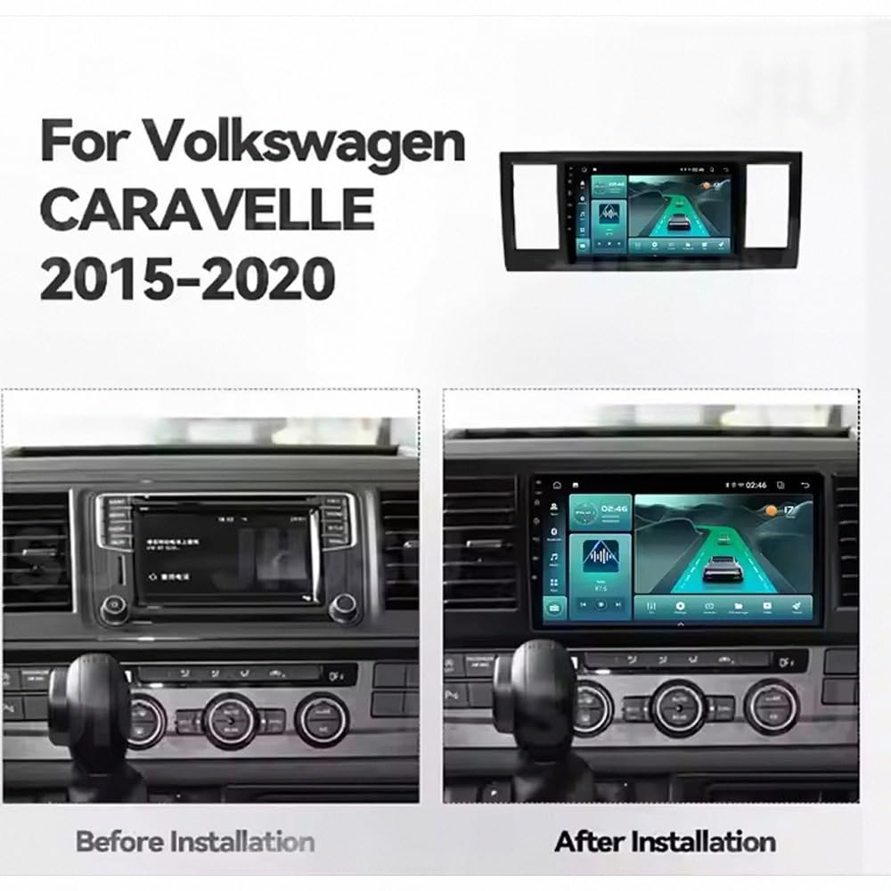 Przenośny Ekran Dotykowy Do Samochodu dla VW Caravelle T6 2015-2020 Odbiorniki Car Audio, Wyświetlacz Hd, Przenośna Nawigacja Na Żywo, Odtwarzacz Muzyki, 8 Rdzeń 8G+256G