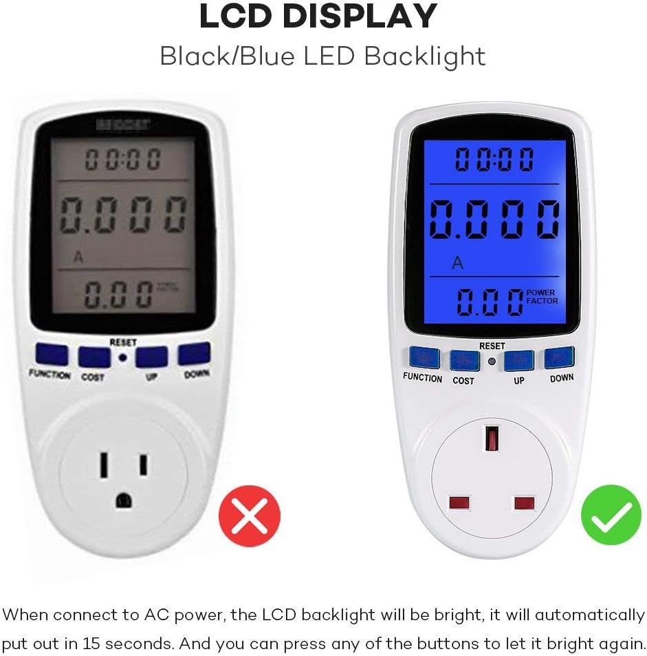 Power monitor displaying 'OVERLOAD' with a bell icon