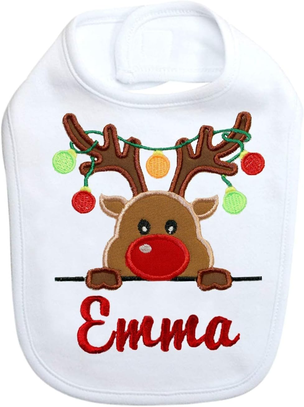 Christmas Reindeer Unisex with Holiday Reindeer and Personalized with Baby Custom Name